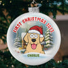 First Christmas - Dog & Cat Personalized Custom White Flat Ball Ornament - Christmas Gift For Pet Owners, Pet Lovers