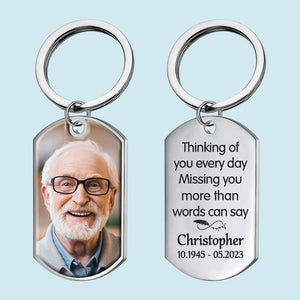 Custom Photo Missing You More Than Words Can Say - Memorial Personalized Custom Keychain - Sympathy Gift For Family Members