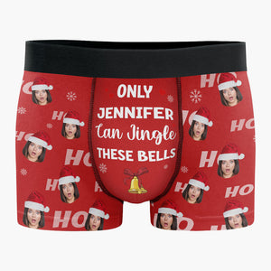 Custom Photo Only You Can Jingle These Bells - Funny Personalized Custom Boxer Briefs, Men's Boxers - Christmas Gift For Boyfriend, Husband, Anniversary