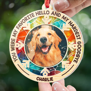 Custom Photo No Longer By My Side, Forever In My Heart - Memorial Personalized Custom Suncatcher Ornament - Acrylic Round Shaped - Sympathy Gift For Pet Owners, Pet Lovers