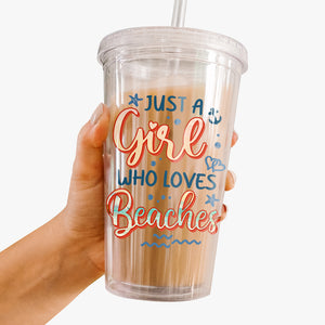 Life Is Much Better At The Beach - Travel Personalized Custom Clear Acrylic Tumbler - Gift For Travel Lovers