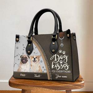 Custom Photo Life Is Better With Fur Babies - Dog & Cat Personalized Custom Leather Handbag - Gift For Pet Owners, Pet Lovers