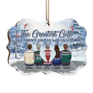 The Greatest Blessing - Family Personalized Custom Ornament - Wood Benelux Shaped - Christmas Gift For Family Members