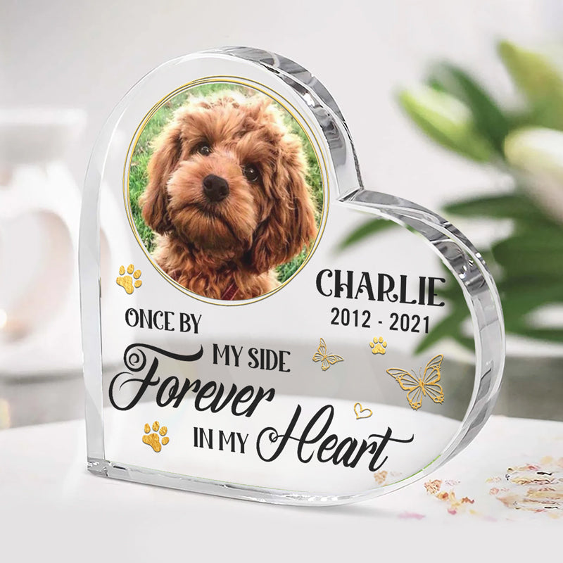 Custom Photo Forever In My Heart - Memorial Personalized Custom Heart Shaped Acrylic Plaque - Sympathy Gift, Gift For Pet Owners, Pet Lovers