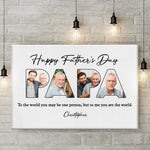 Custom Photo Happy Father's Day, Papa - Family Personalized Custom Horizontal Canvas - Father's Day, Birthday Gift For Dad, Grandpa