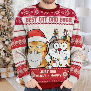 Best Cat Mum Ever - Cat Personalized Custom Ugly Sweatshirt - Unisex Wool Jumper - Christmas Gift For Pet Owners, Pet Lovers