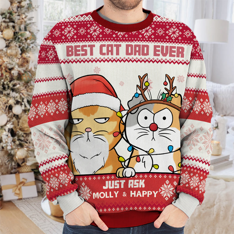 Best Cat Mum Ever - Cat Personalized Custom Ugly Sweatshirt - Unisex Wool Jumper - Christmas Gift For Pet Owners, Pet Lovers