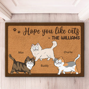 We Hope You Like Cats - Cat Personalized Custom Home Decor Decorative Mat - House Warming Gift, Gift For Pet Owners, Pet Lovers
