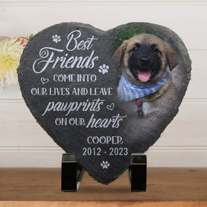 Custom Photo Best Friends Come Into Our Lives - Memorial Personalized Custom Memorial Stone - Sympathy Gift, Gift For Pet Owners, Pet Lovers