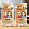 Congrats On Being A Quitter - Coworker Personalized Custom Glass Cup, Iced Coffee Cup - Appreciation, Retirement Gift For Coworkers, Work Friends, Colleagues