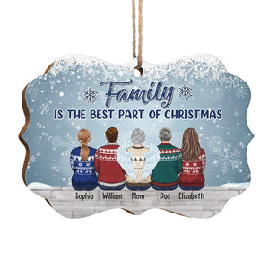 Family Is The Best Part Of Christmas - Family Personalized Custom Ornament - Wood Benelux Shaped - Christmas Gift For Family Members