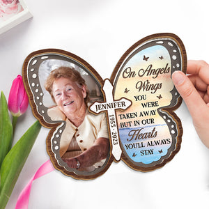 Custom Photo You Will Always Be In My Heart - Memorial Personalized Custom 2-Layered Wooden Plaque With Stand - Sympathy Gift For Family Members