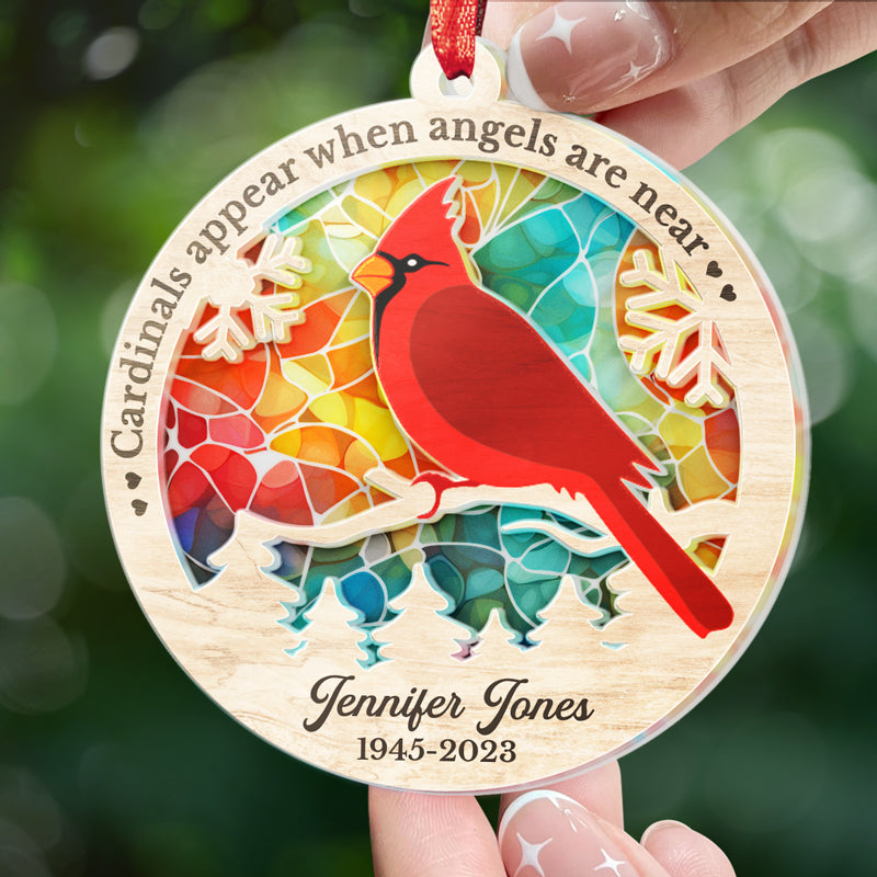 Always On Our Minds, Forever In Our Hearts - Memorial Personalized Custom Suncatcher Ornament - Acrylic Round Shaped - Sympathy Gift For Family Members