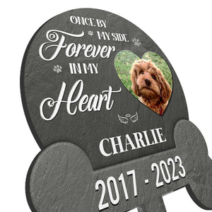 Custom Photo Your Pawprints Stay In My Heart - Memorial Personalized Custom Acrylic Garden Stake - Sympathy Gift For Pet Owners, Pet Lovers