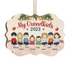 My Grandchildren Light Up My Life - Family Personalized Custom Ornament - Wood Benelux Shaped - Christmas Gift For Family Members