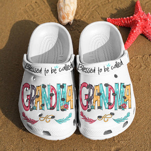 Blessed To Be Called Grandma - Family Personalized Custom Unisex Clogs, Slide Sandals - Birthday Gift For Grandma