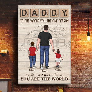 Dad We Love You - Family Personalized Custom Vertical Canvas - Birthday Gift For Dad