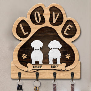 Life Is Better With Fur Baby - Dog Personalized Custom Home Decor Paw Shaped Key Hanger, Key Holder - Gift For Pet Owners, Pet Lovers