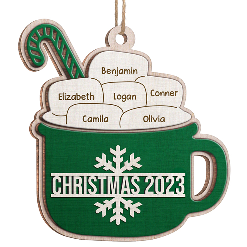 Christmas Marshmallow Mug Personalized Ornament - White