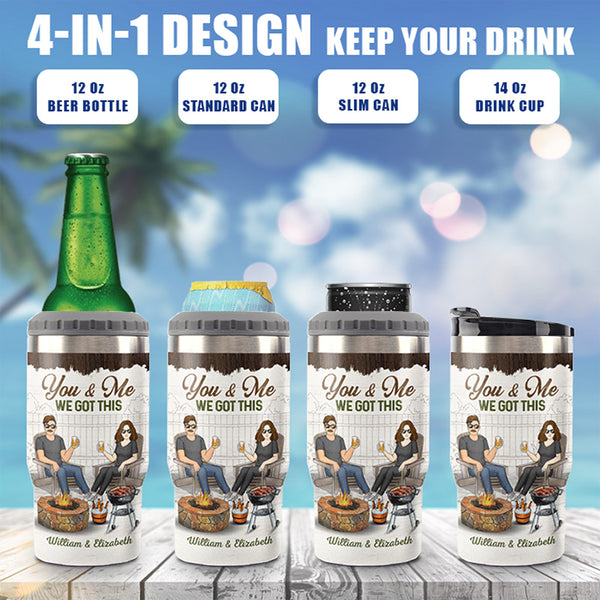 Drinking Buddies Husband Wife - Couple Personalized Custom 4 In 1 Can -  Pawfect House ™