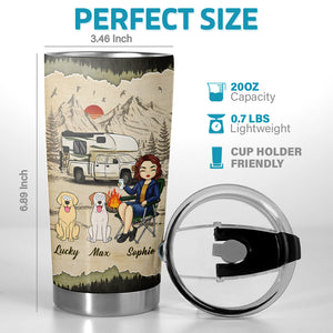 Tough Enough To Be A Dog Mom And Camping Queen - Camping Personalized Custom Tumbler - Gift For Camping Lovers, Pet Owners, Pet Lovers