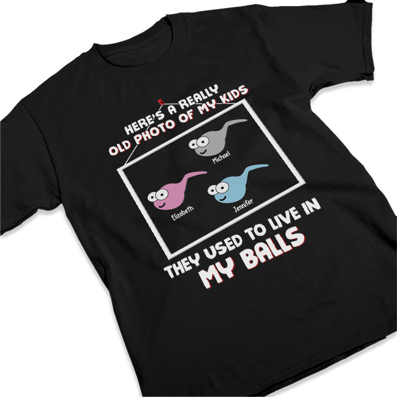 Kids Used To Live In My Ball - Family Personalized Custom Unisex T-shirt, Hoodie, Sweatshirt - Father's Day, Birthday Gift For Dad