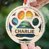 No Longer By My Side, Forever In My Heart - Memorial Personalized Custom Suncatcher Ornament - Acrylic Round Shaped - Sympathy Gift For Pet Owners, Pet Lovers