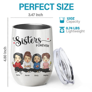 Soul Sisters The Greatest Blessings Ever - Bestie Personalized Custom Wine Tumbler - Gift For Best Friends, BFF, Sisters