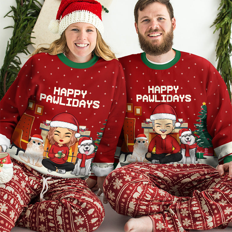 Have A Fetching Christmas - Dog & Cat Personalized Custom Ugly Sweatshirt - Unisex Wool Jumper - Christmas Gift For Pet Owners, Pet Lovers