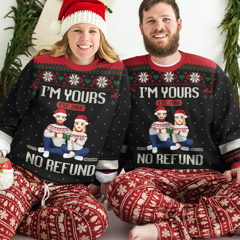 I'm Wearing The Smile You Gave Me - Couple Personalized Custom Ugly Sweatshirt - Unisex Wool Jumper - Christmas Gift For Husband Wife, Anniversary