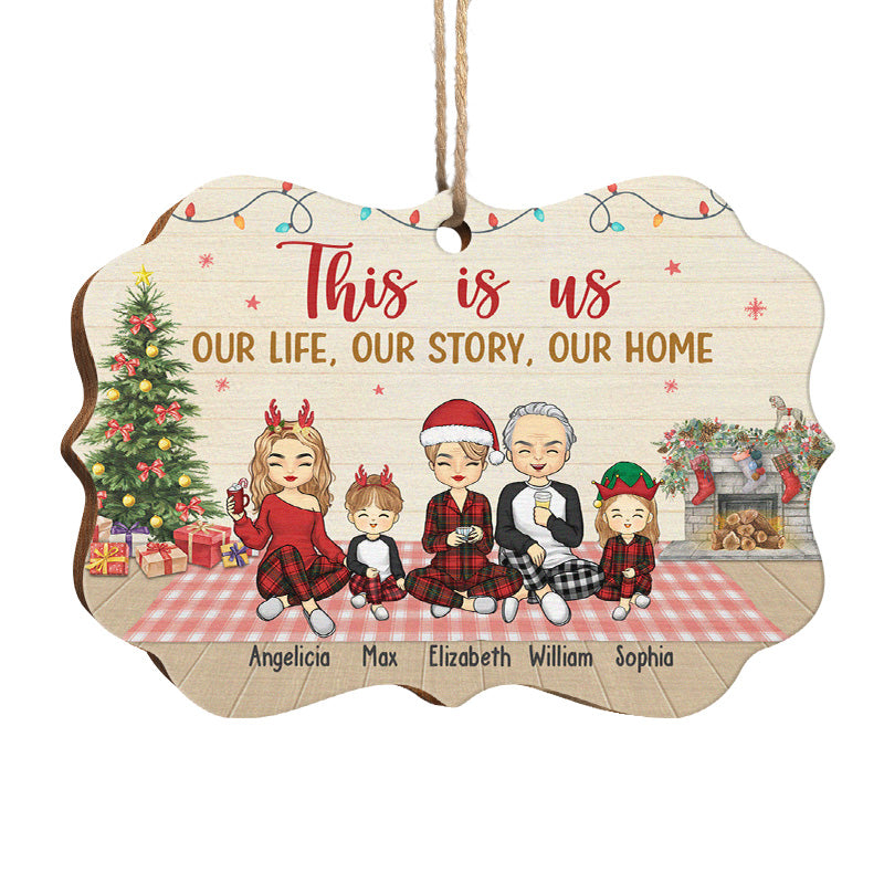 This Is Us - Family Personalized Custom Ornament - Wood Benelux Shaped - Christmas Gift For Family Members