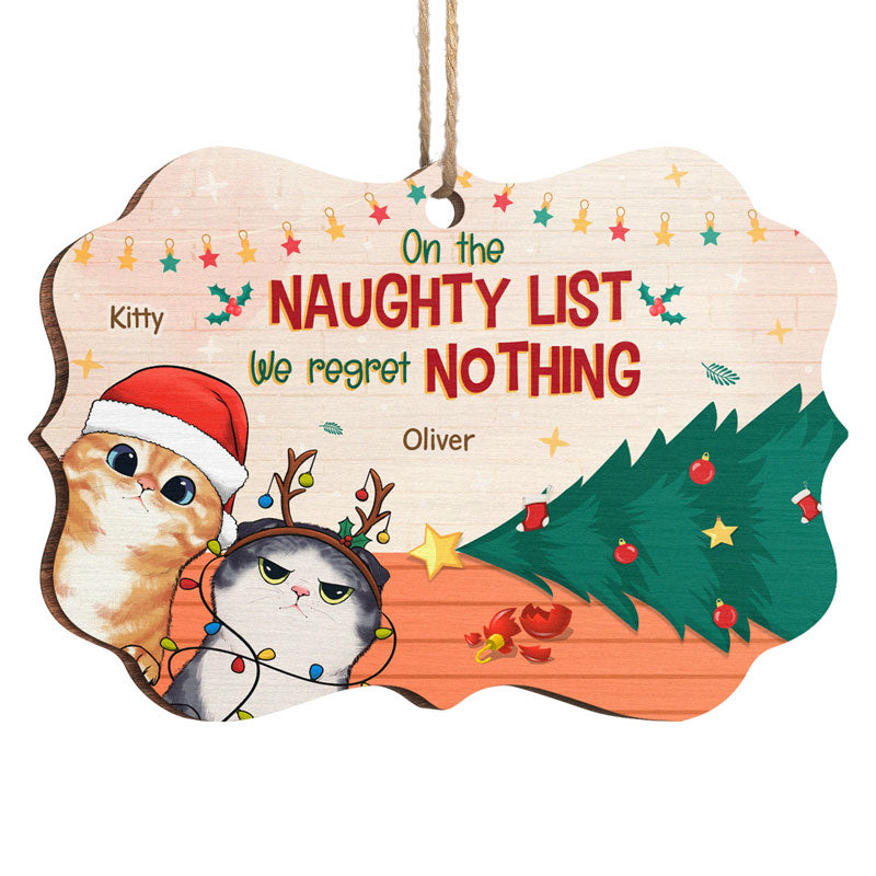 Happy Pawlidays - Dog & Cat Personalized Custom Ornament - Wood Benelux Shaped - Christmas Gift For Pet Owners, Pet Lovers