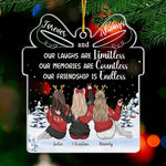 Good Friends And Great Adventures - Bestie Personalized Custom Ornament - Acrylic Gift Box Shaped - Christmas Gift For Best Friends, BFF, Sisters