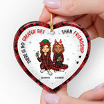 No Greater Gift Than Friendship - Bestie Personalized Custom Ornament - Ceramic Heart Shaped - Christmas Gift For Best Friends, BFF, Sisters