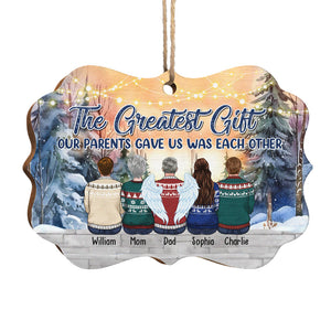 The Love Of A Family Is Life's Greatest Blessing - Family Personalized Custom Ornament - Wood Benelux Shaped - Christmas Gift For Family Members