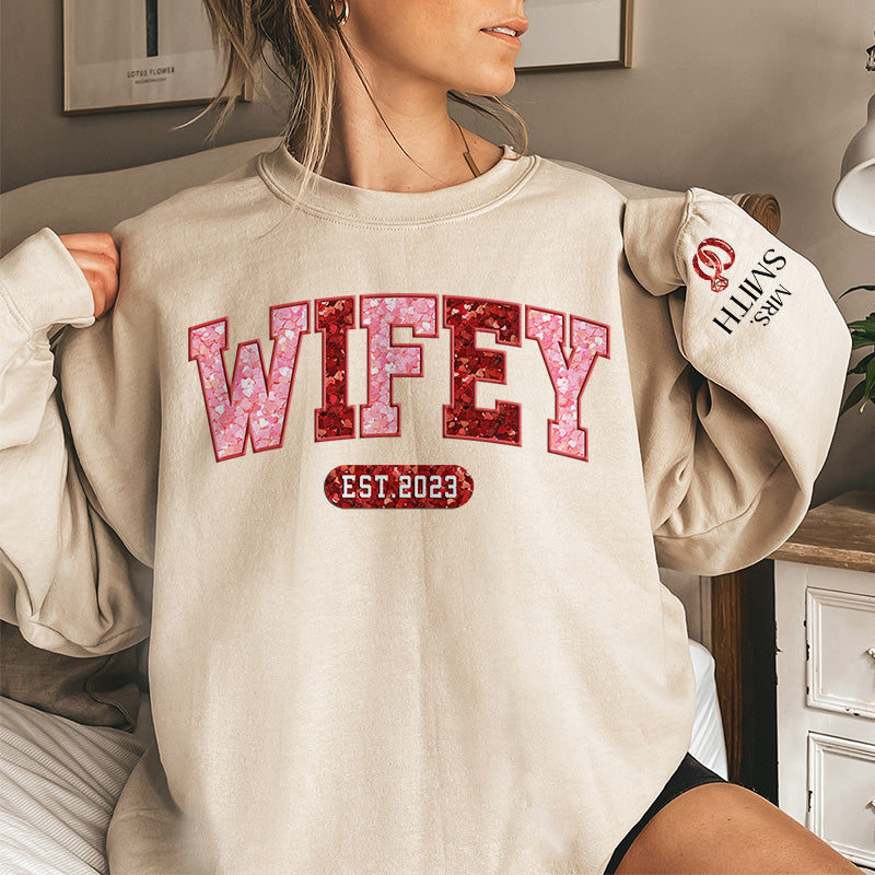 Là où il y a de l'amour, il y a de la vie - Sweat-shirt unisexe personnalisé avec motif sur la manche - Cadeau pour mari et femme, anniversaire