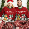 Best Cat Mom & Cat Dad Ever - Personalized Custom Unisex Ugly Christmas Sweatshirt, Wool Sweatshirt, All-Over-Print Sweatshirt - Gift For Cat Lovers, Pet Lovers, Christmas Gift