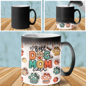Eat Drink And Be Merry - Dog & Cat Personalized Custom 3D Inflated Effect Printed  Color Changing Mug - Gift For Pet Owners, Pet Lovers