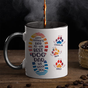 Happy Father's Day To The Best Dog Dad I Woof You - Dog Personalized Custom Accent Mug - Father's Day, Independence Day, Gift For Pet Owners, Pet Lovers