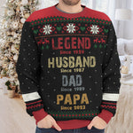 You Are A Legend - Family Personalized Custom Ugly Sweatshirt - Unisex Wool Jumper - Christmas Gift For Dad, Grandpa
