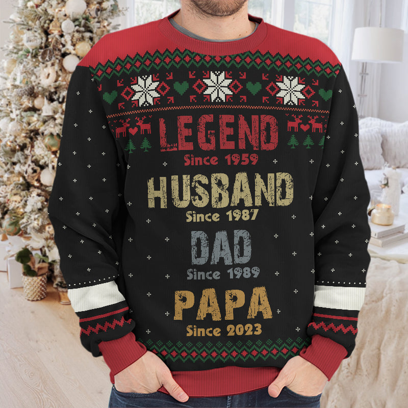 You Are A Legend - Family Personalized Custom Ugly Sweatshirt - Unisex Wool Jumper - Christmas Gift For Dad, Grandpa
