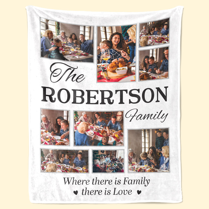 Custom Photo Love You To The Moon And Back - Family Personalized Custom Blanket - Gift For Family Members
