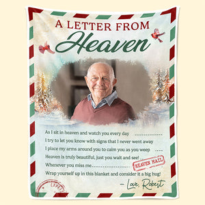 Custom Photo A Special Letter From Heaven - Memorial Personalized Custom Blanket - Christmas Gift, Sympathy Gift For Family Members