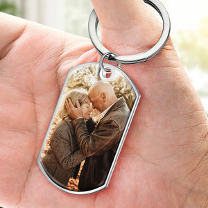 Custom Photo A Big Piece Of My Heart Lives In Heaven - Memorial Personalized Custom Keychain - Sympathy Gift For Family Members