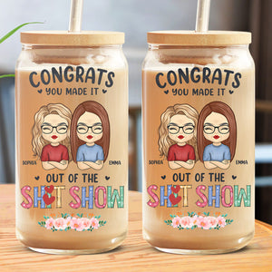 Congrats On Your Escape - Coworker Personalized Custom Glass Cup, Iced Coffee Cup - Appreciation, Retirement Gift For Coworkers