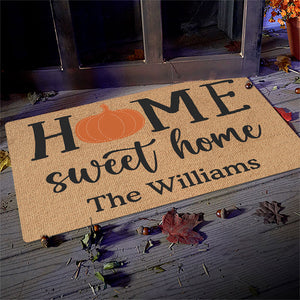 Welcome Home Sweet Home - Family Personalized Custom Home Decor Decorative Mat - Halloween Gift For Family Members