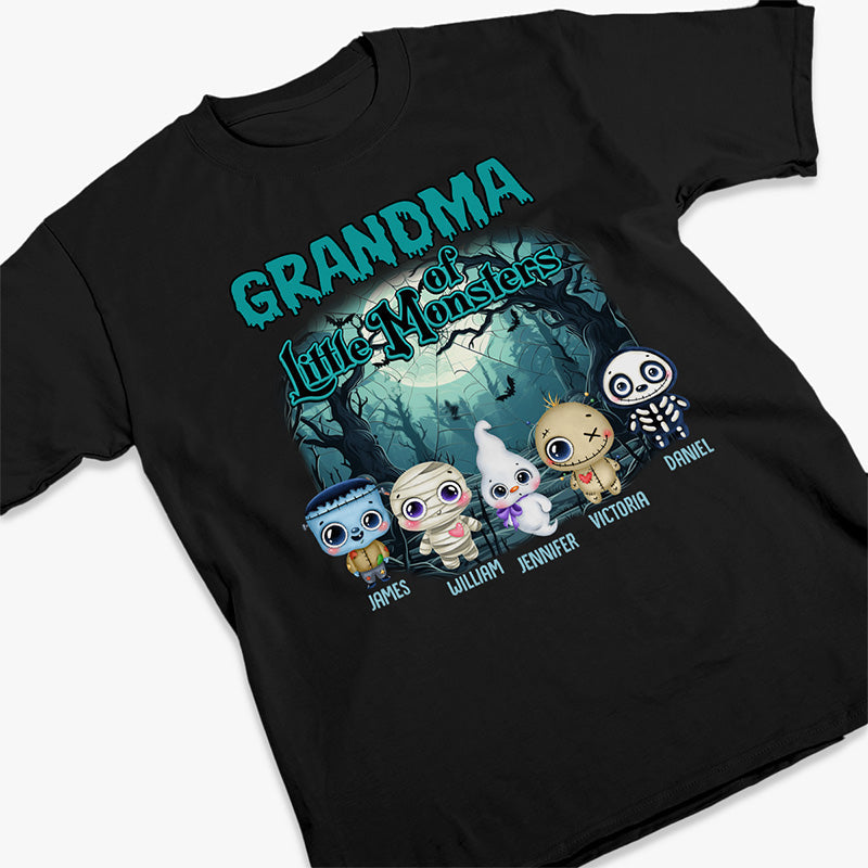 Nana Of Little Monsters - Family Personalized Custom Unisex T-shirt, Hoodie, Sweatshirt - Halloween Gift, Gift For Grandma, Grandpa