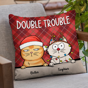 Trouble Makers - Dog & Cat Personalized Custom Pillow - Christmas Gift For Pet Owners, Pet Lovers