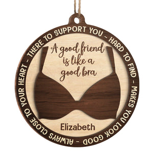 Close To Your Heart - Bestie Personalized Custom Ornament - Wood Round Shaped - Christmas Gift For Best Friends, BFF, Sisters