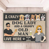 Watch Out, A Crazy Lady And A Grumpy Old Man Live Here - Dog Personalized Custom Decorative Mat - Gift For Pet Owners, Pet Lovers